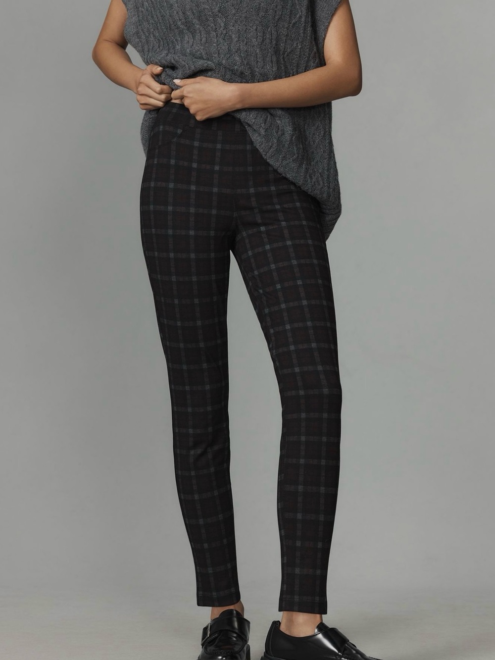 Sanctuary Black Plaid Skinny Ankle Pants